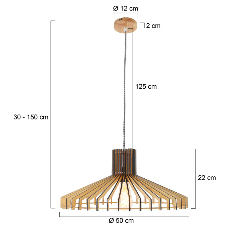 Preston 1 - Light Brown Cone Pendant