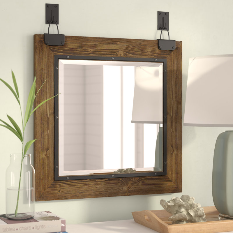 Wood Flat Wall Mirror