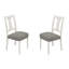 Table de salle à manger 59 po ronde blanche et grise - 4 chaises confortables de 59 po