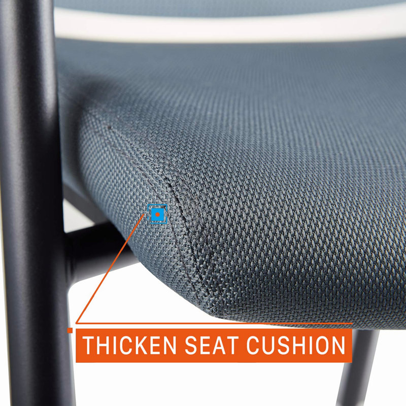 Gray Mesh Stackable Office Chair with Metal Frame