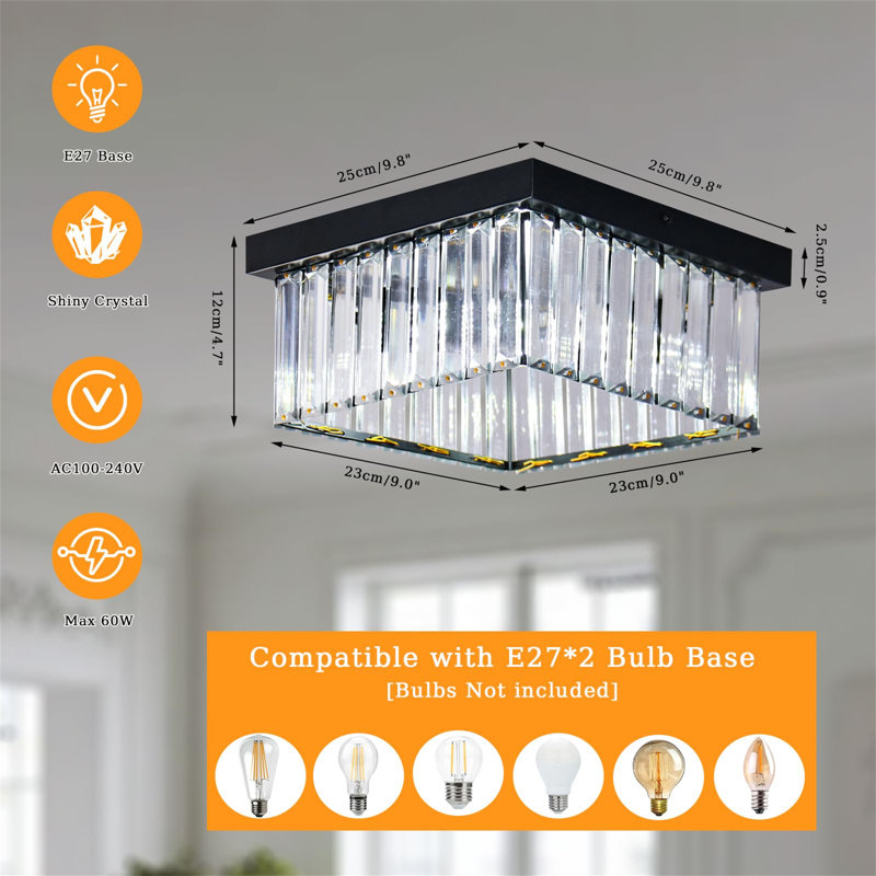 Aizeah Flush Mount, Satin Black