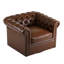 Fauteuil club pivotant rembourré Lawrence Chesterfield-1440593717