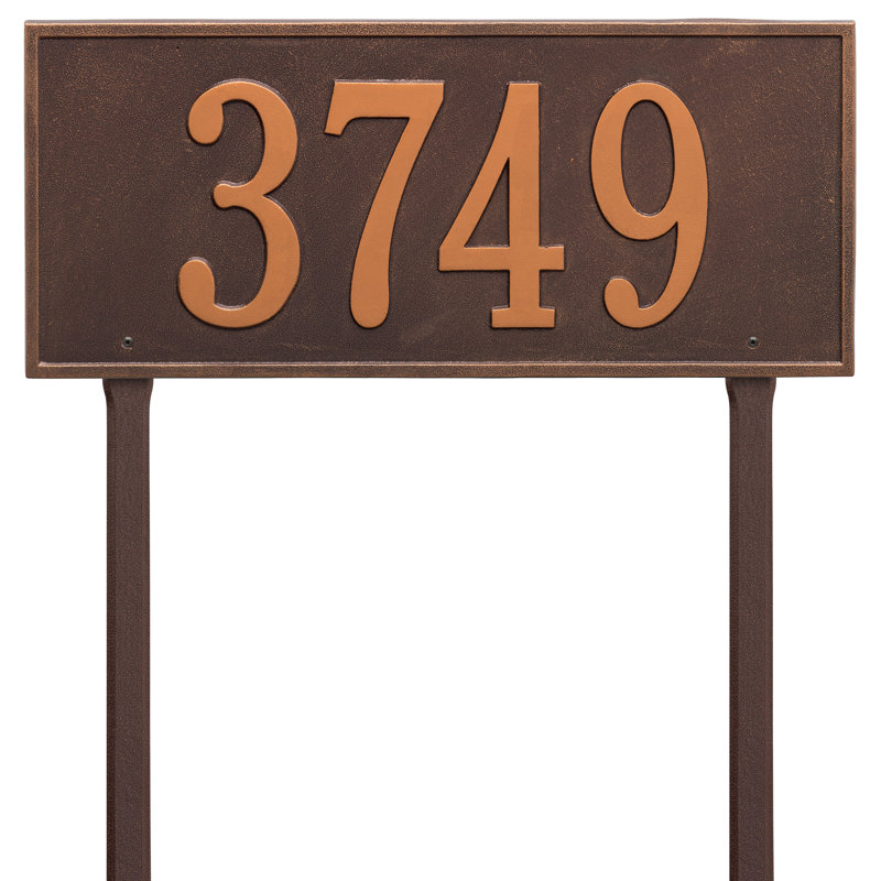 Hartford 1-Line Lawn Address Sign, Antique Copper, Yes
