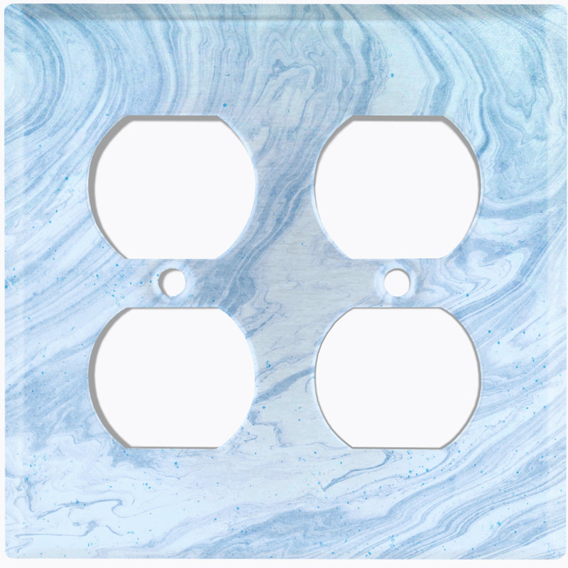 Plaque murale 2 prises doubles, Bleu clair