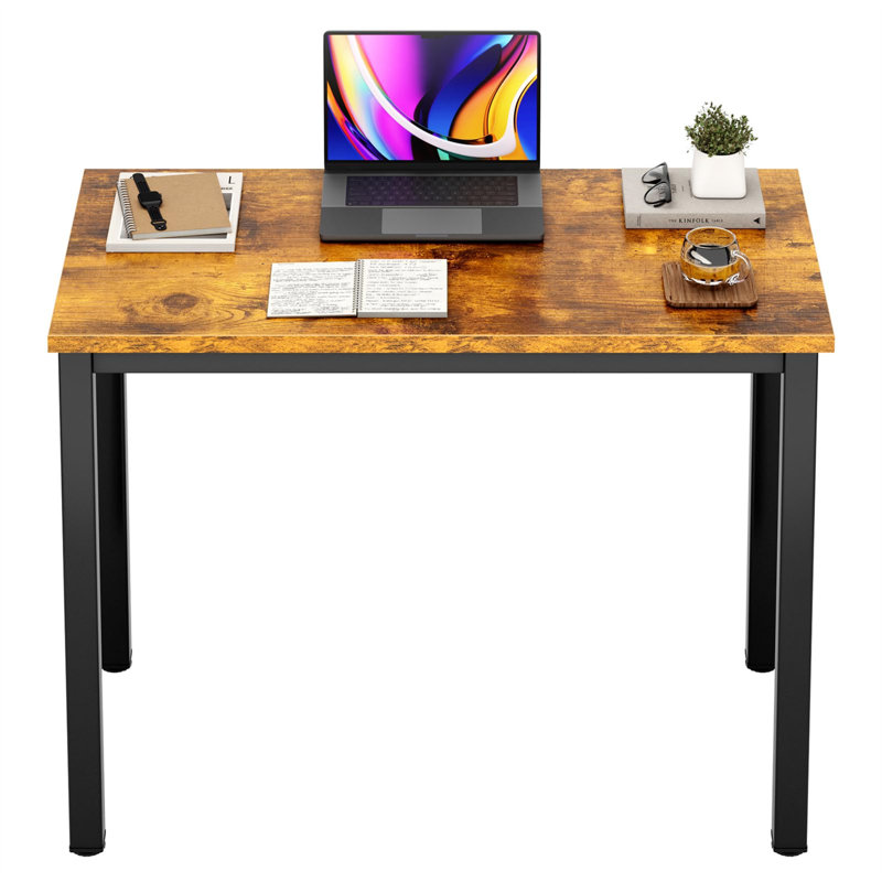Bureau d'ordinateur Pauljohn, Noir, Brun, H 29,49 po x l 31,5 po x P 15,71 po