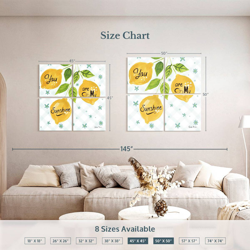 Yarlin Mellow Yellow V, 45" H x 45" W