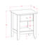 Ensemble de chambre à coucher en bois 3 pièces - 1 base de lit moderne en tissu de lin brun avec tête de lit capitonnée et 2 boutons - Table de chevet au fini crème au beurre brossé-1393580840-1467041413-1467041410