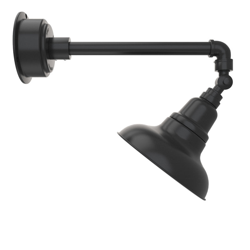 Luminaire de grange d'extérieur à DEL Adesh, Noir mat