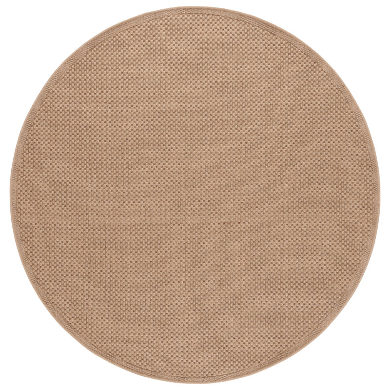 Panchuri Performance Solid Color Indoor/Outdoor Area Rug, Round 6'7"
