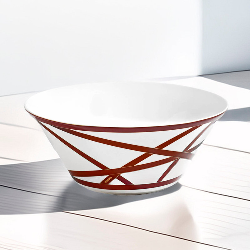 Missoni Salad Bowl Nastri Bordeaux  Diam 10.43" , H 4.33"