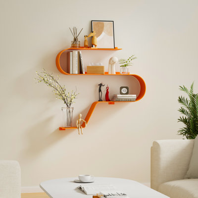 Stylish Metal Floating Shelves for Customized Wall Displays (Set of 3)