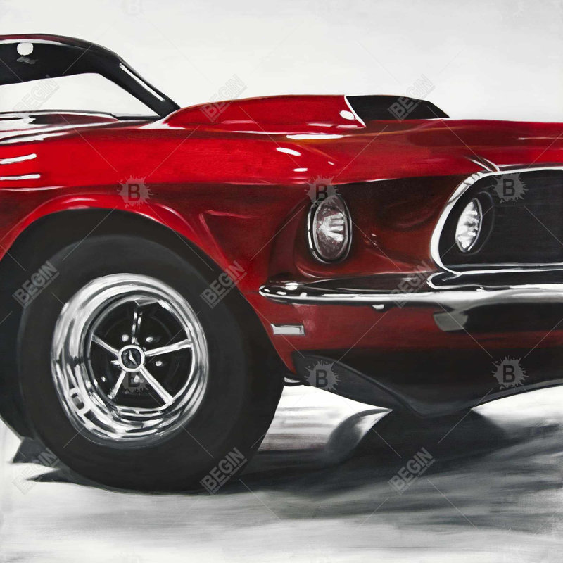 Classic car - 32"x32" art on canvas