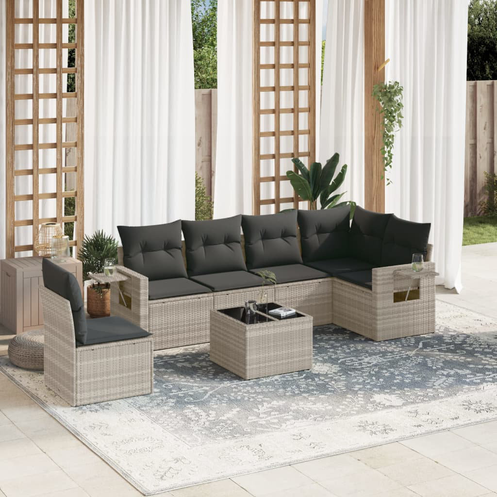 Lounge-Set Raymah aus Polyrattan mit Polster