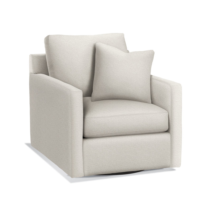 Bel-Air Boucle Cotton Swivel Armchair, White Performance Fabric; 0851-94