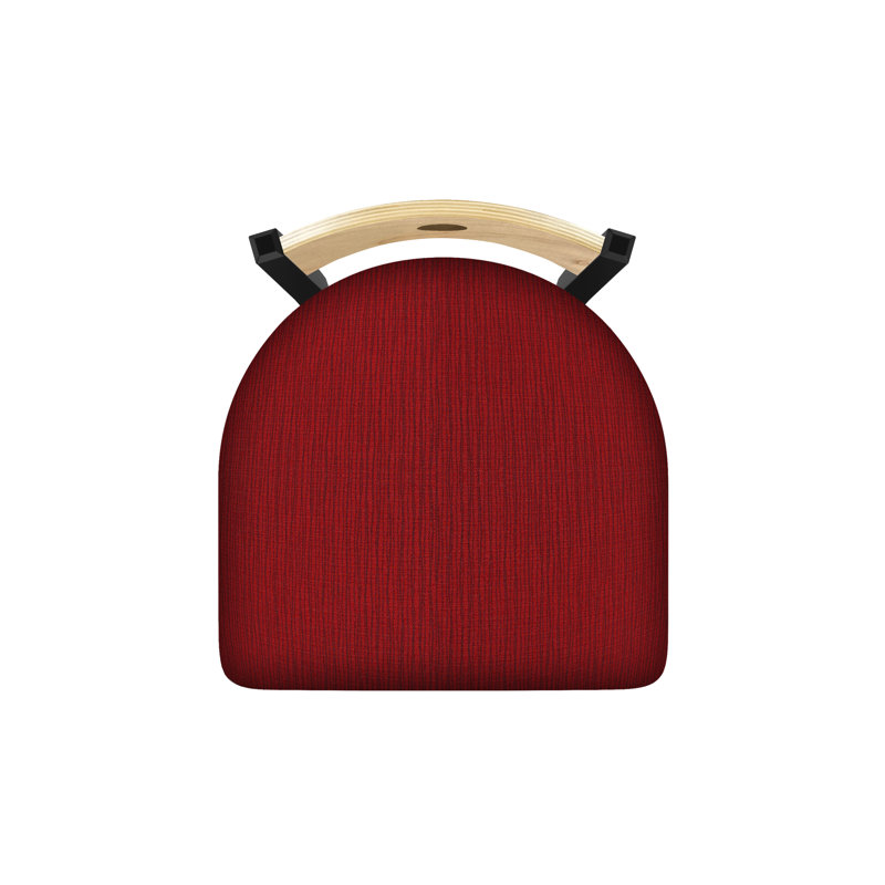 Tabouret pivotant Voltaire, 25, Siège Graph Ruby / dossier en érable naturel, Noir froissé