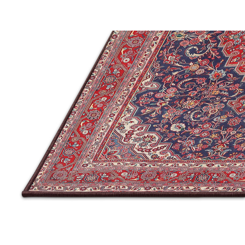 Tapis décoratif rouge oriental Elis, Rectangle 6 pi x 9 pi