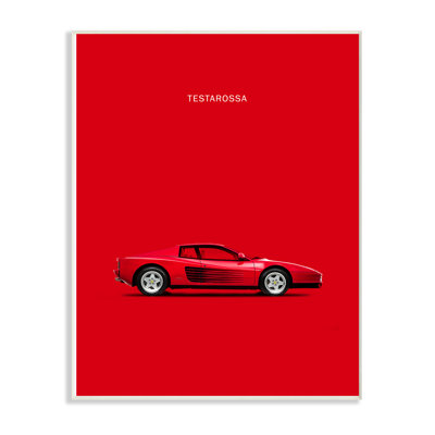 «Minimal Bright Testarossa Car Poster», impression