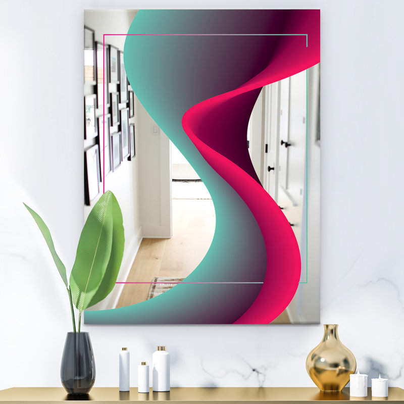 Nebulous Waves 6 Wall Mirror, 24" H x 32" W
