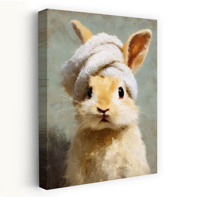 «Bathroom Bunny», art mural abstrait romantique moderne