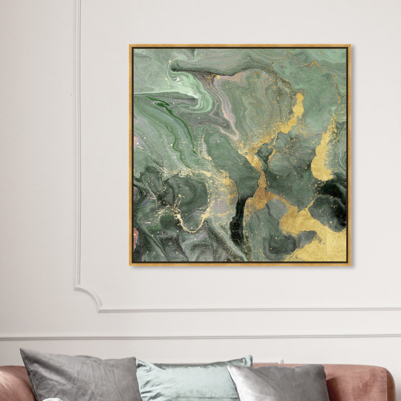 «Jade Cosmos», reproduction d'impression sur toile, Cadre doré, H 24 po x l 24 po