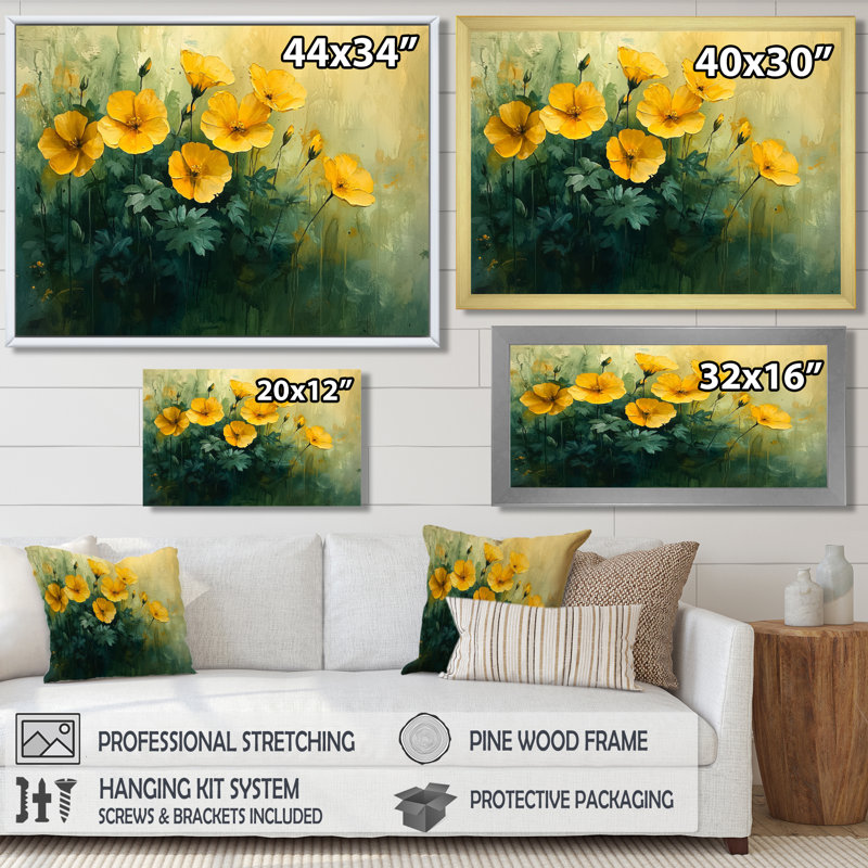 «Abstract Geraniums In Summer Serenity I - Geraniums», reproduction d'art encadrée, H 24 po x l 32 po, Cadre flottant, Blanc