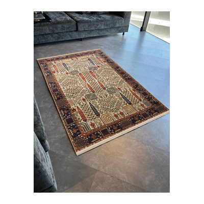 Tapis multicolore multicolore à motif géométrique et motif lavable à la machine