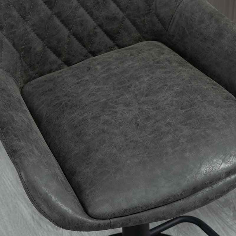 Swivel Upholstered Adjustable Height Counter Stool with Metal Frame