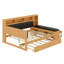 Lit de jour multifonctionnel avec lit gigogne, tablettes de rangement, banc et tête de lit tapissier-2065388800