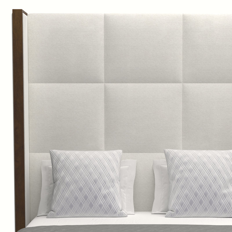 Lit tapissier capitonné standard Dipson, Revolution® blanc cassé, Très grand (haut)