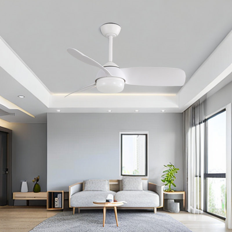 Ventilateur de plafond avec lumières DEL Kassee, Blanc