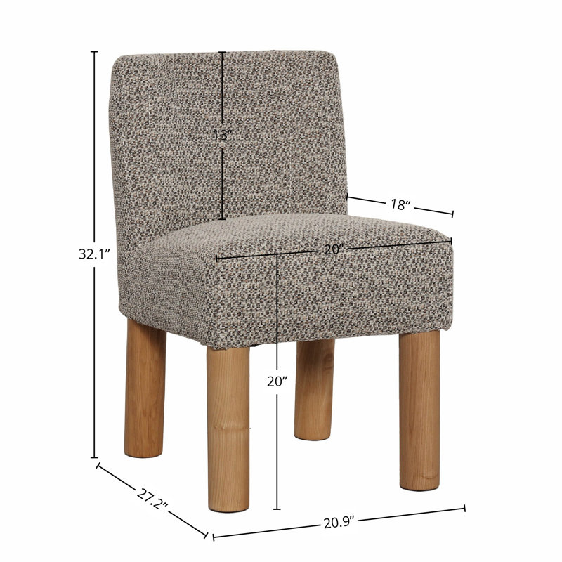 Chaise rembourrée en polyester Armie, Pixel brun