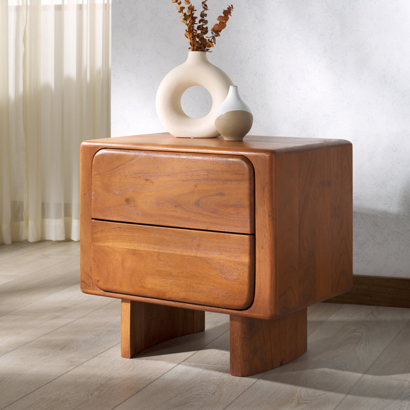 Table de chevet 2 tiroirs en bois