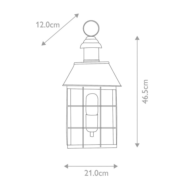 Weybridge 46.5cm H Outdoor Wall Lantern, Solid Brass