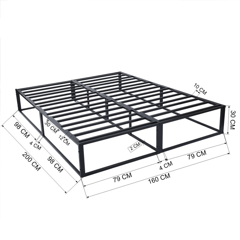 Henniker EU Kingsize - 160 X 200 Cm Metal Bed, Black