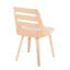 Chaise d'appoint Mid-Century moderne en bois naturel avec tissu crème-916619415