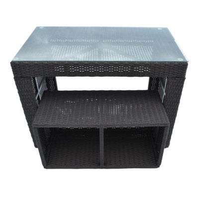Wicker Bar Set with Stools