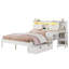 Grand lit plateforme avec bureau, cadre de lit avec tiroirs, lit en bois avec tête de rangement et station de charge (sans matelas)-132915754