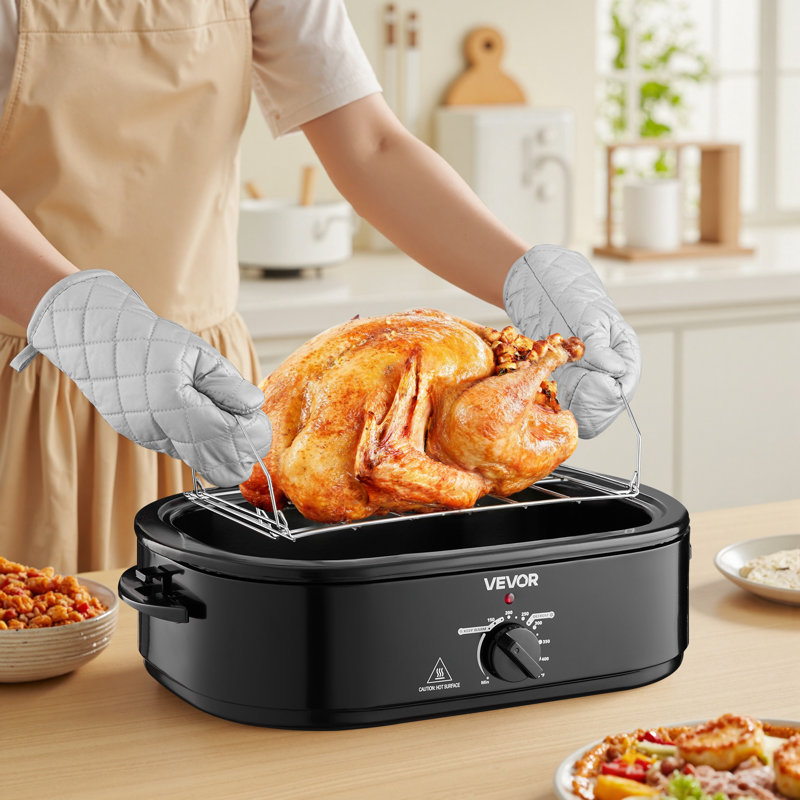 Electric Roaster Oven 18QT Electric Turkey Roaster with Self-Basting Lid, Black