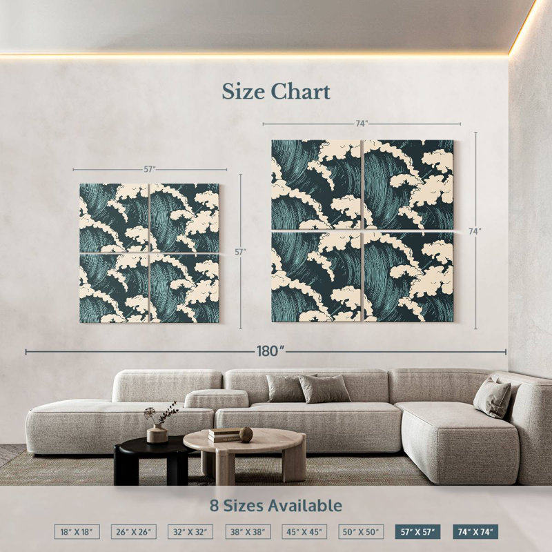 Waves Seamless Pattern, 74" H x 74" W