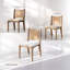 Lot de 6 chaises de salle à manger rembourrées brun foncé avec dossier en jonc de mer et siège en lin-393645264-429227817