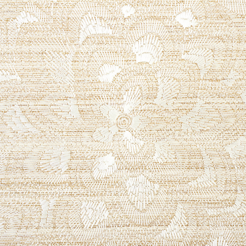 Lotus Embroidery Sisal Wallpaper