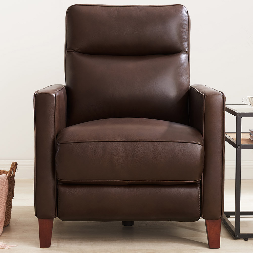 Tatum Top Grain Leather Power Recliner, Chestnut Brown Genuine Leather