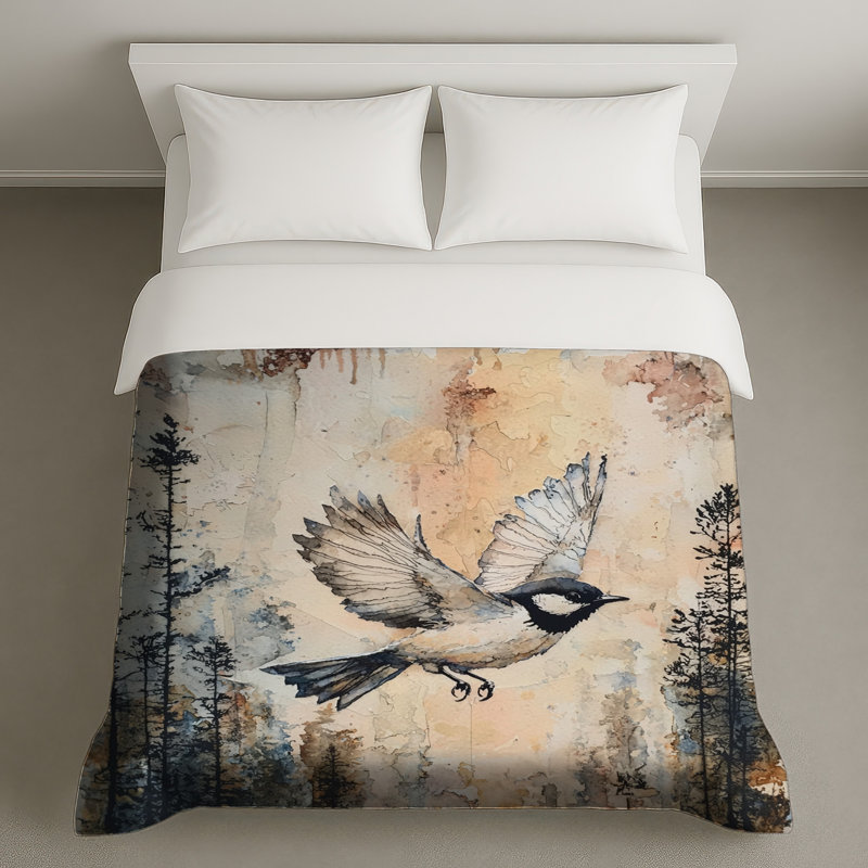 Oiseau aquarelle en vol Housses de couette, Lit simple