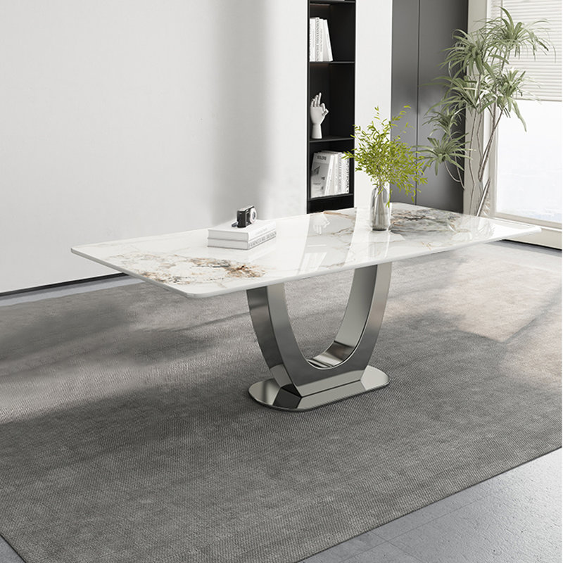 Karikalan Metal Base Dining Table, 35.43" W x 62.99" L