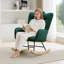 Cozy High-Back Fleece Glider Rocking Chair with Ottoman, Upholstered Rocker with Armrests and Lumbar Support for Nursery or Living Room-959125376