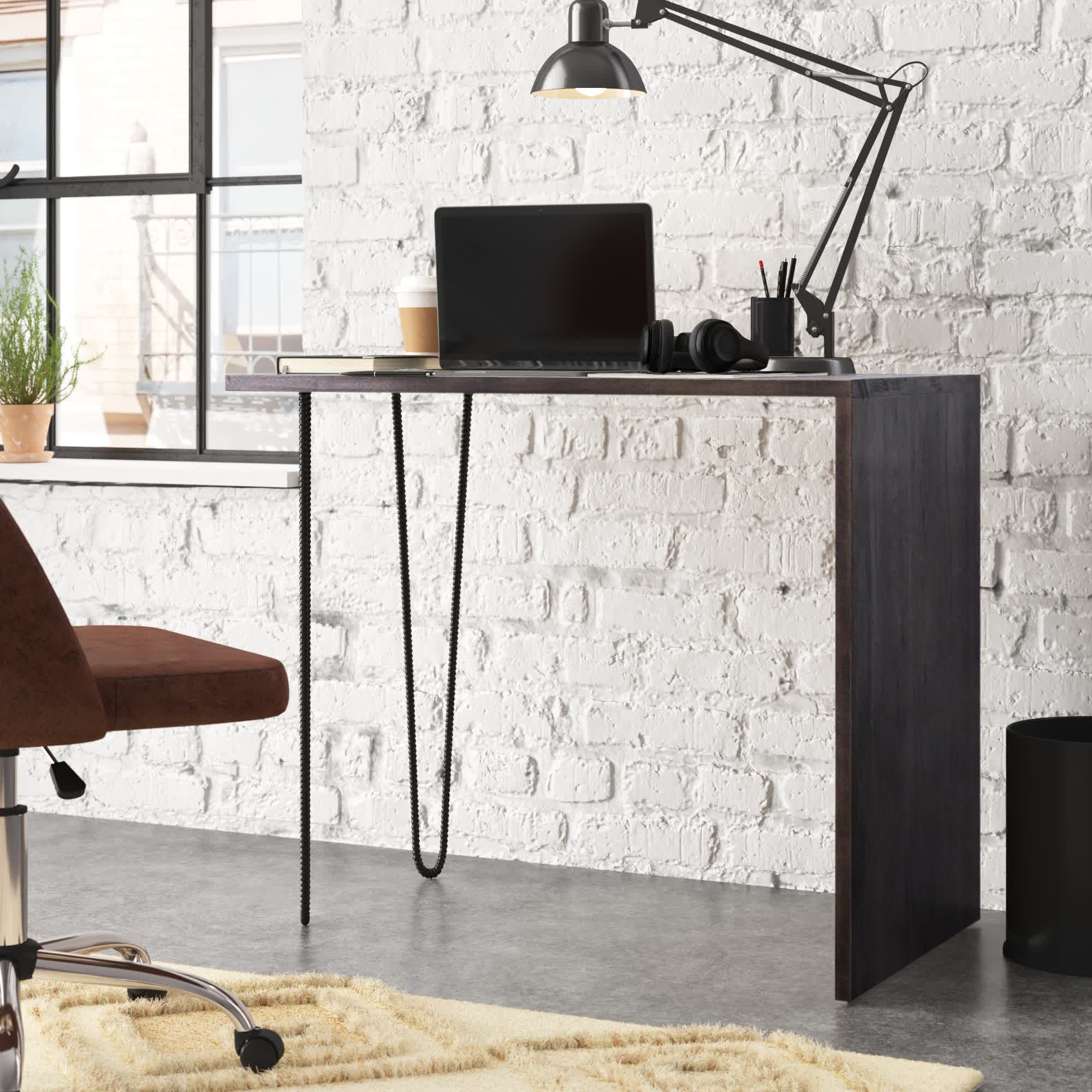 Steelside™ Solid Wood Top Writing Desk Wayfair