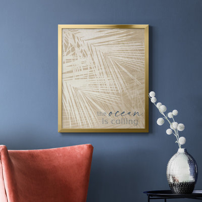 Ocean Calling Palms Premium Framed Canvas - Ready to Hang -  Bay Isle Home™, 47BA878757B745C588C7AFD435DCE07E
