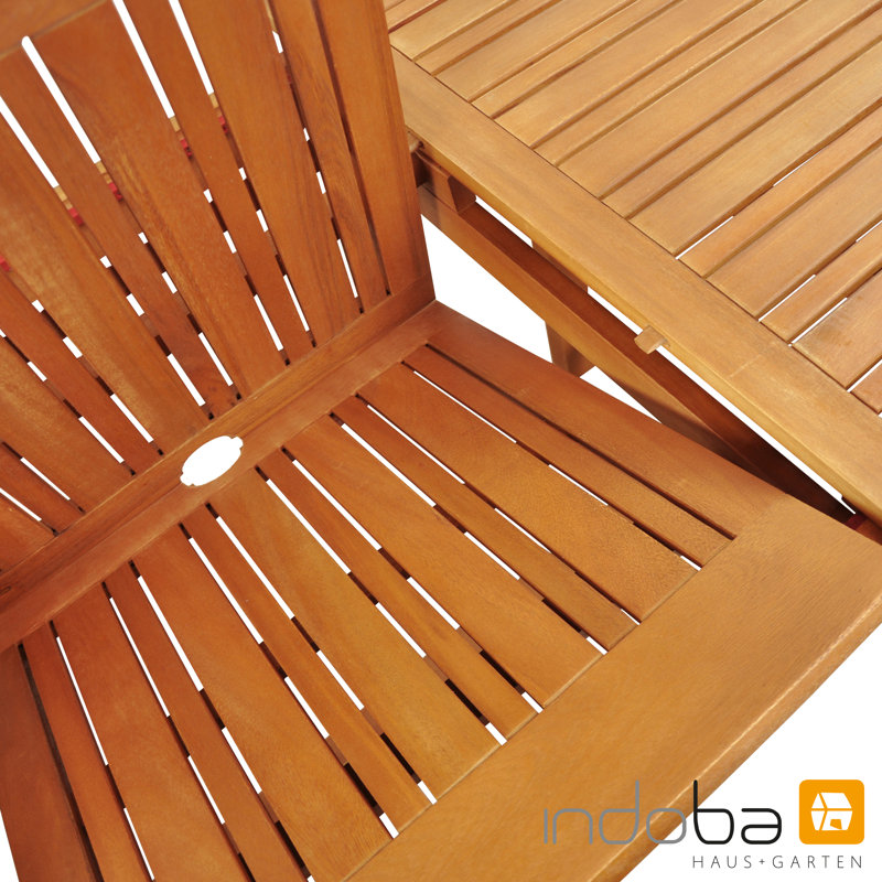 Afrin Oval Eucalyptus Extendable Outdoor Dining Table With Umbrella Hole , 170cm cm W 110cm cm D
