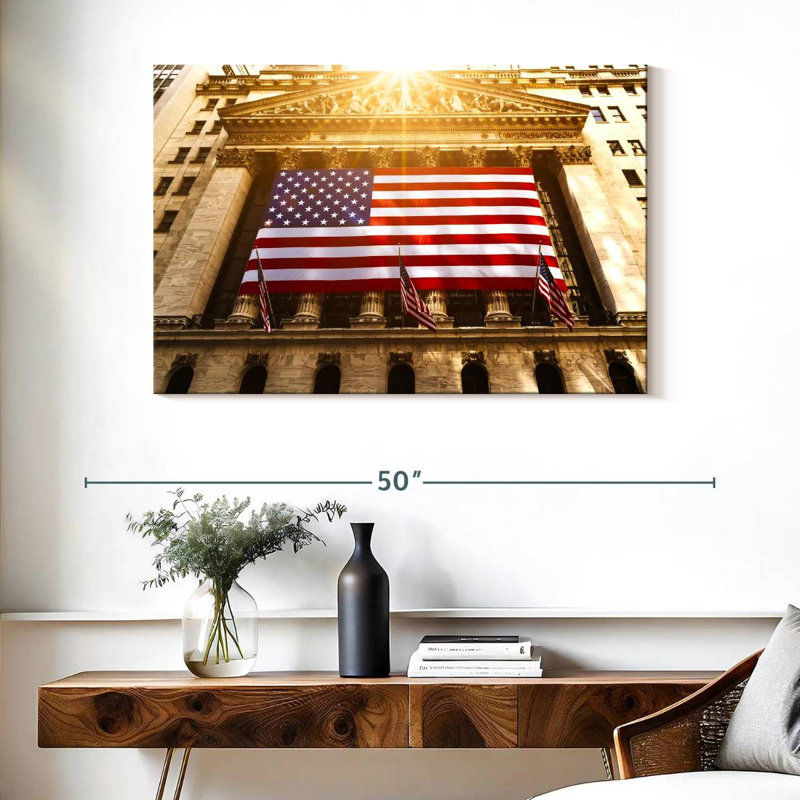 Drapeau américain Borges Wall Street, H 26 po x l 39 po