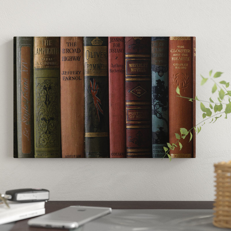 « books iii », impression sur toile, H 26 po x l 40 po x P 1,5 po